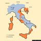Mappa del regno longobardo in Italia nel 652 alla morte di Rotari