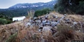 Tertenia-I pochi resti del nuraghe Santu Perdu sul retro della campestre di San Pietro Apostolo