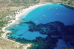 Teulada-Veduta dall’alto della spiaggia di Cala Zafferano