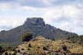 Urzulei-Veduta del nuraghe Perdeballa con sullo sfondo il monte Novo San Giovanni