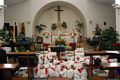 Ussassai: chiesa parrocchiale di San Giovanni Battista: interno allestito per una cerimonia