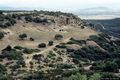 Villaperuccio: la necropoli di montessu: veduta delle domus de janas scavate nella roccia