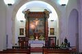 Villasor: chiesa di Sant’Antioco Martire: altare con affresco raffigurante Cristo in croce con la Madonna